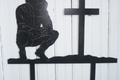 2Praying-Metal-Cowboy-with-cross-RAW Metal Works