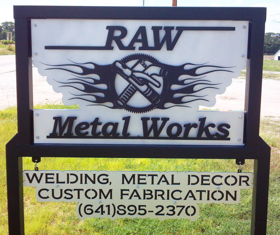 RAW Metal Works sign